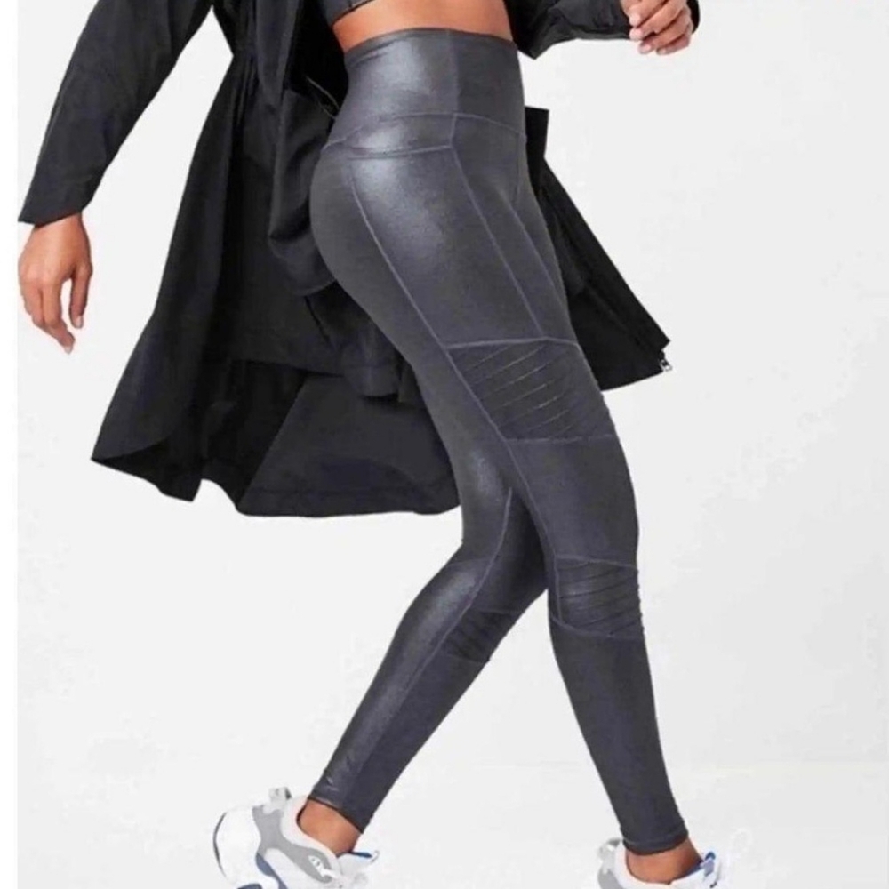 NWT Athleta Womens Inclination Moto Shimmer Metallic Tights Leggings Size M New